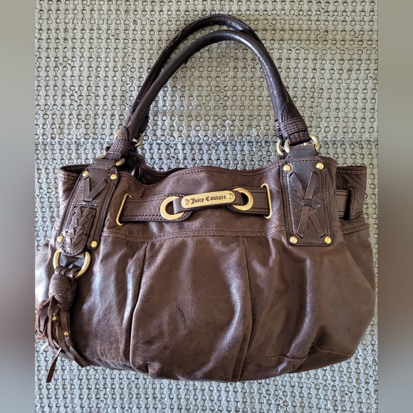 🥀🌻Y2k Juicy Couture Brown Leather Women's Bag - Picture 3 of 11